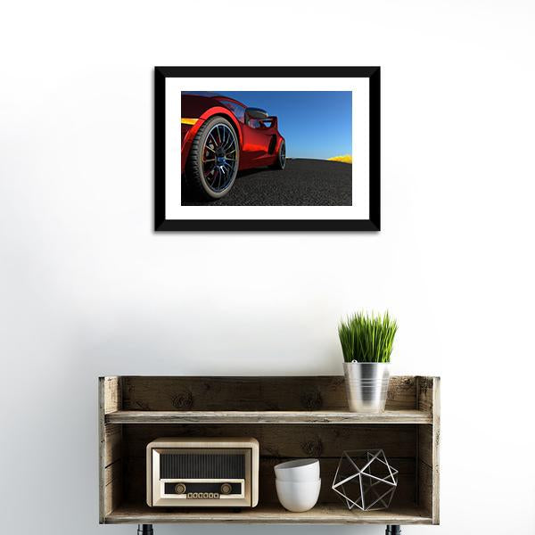 Red Sports Car Canvas Wall Art-3 Horizontal-Gallery Wrap-25" x 16"-Tiaracle
