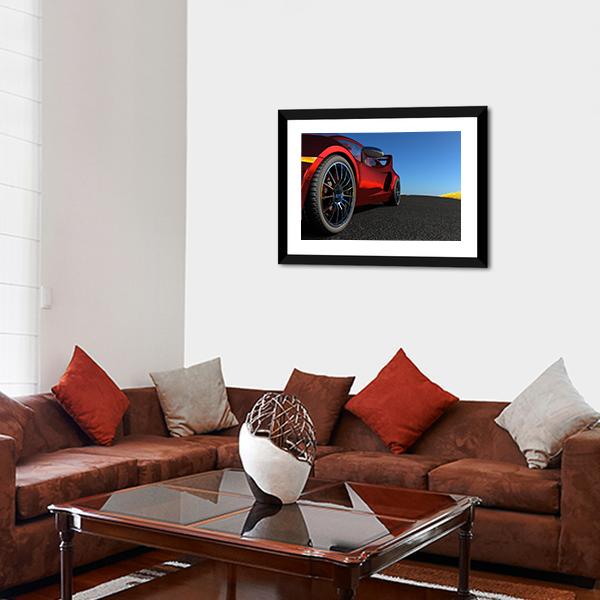 Red Sports Car Canvas Wall Art-3 Horizontal-Gallery Wrap-25" x 16"-Tiaracle