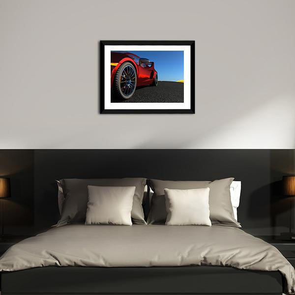 Red Sports Car Canvas Wall Art-3 Horizontal-Gallery Wrap-25" x 16"-Tiaracle