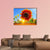 Red Sunflowers Field With Sun Rise Flare Effect Canvas Wall Art-4 Pop-Gallery Wrap-50" x 32"-Tiaracle