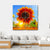 Red Sunflowers Field With Sunrise Flare Effect Canvas Wall Art-4 Square-Gallery Wrap-17" x 17"-Tiaracle