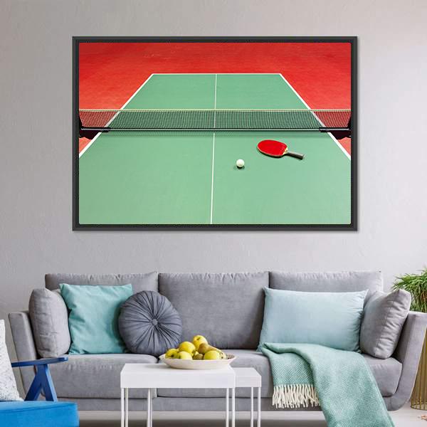 Red Table Tennis Racket Canvas Wall Art-5 Horizontal-Gallery Wrap-22" x 12"-Tiaracle