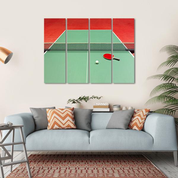Red Table Tennis Racket Canvas Wall Art-4 Horizontal-Gallery Wrap-34" x 24"-Tiaracle