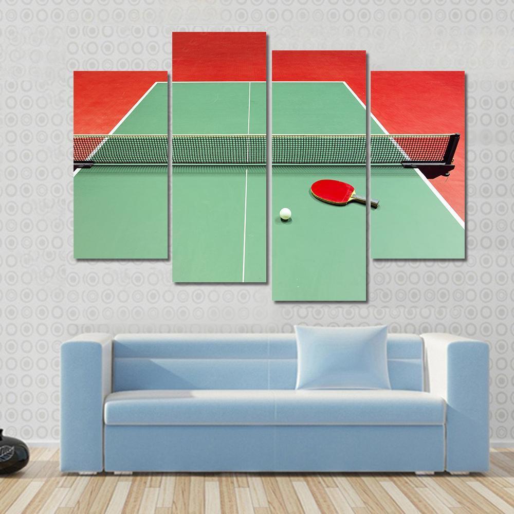 Red Table Tennis Racket Canvas Wall Art-4 Pop-Gallery Wrap-50" x 32"-Tiaracle