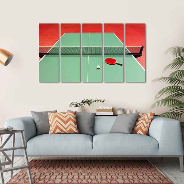 Red Table Tennis Racket Canvas Wall Art-5 Horizontal-Gallery Wrap-22" x 12"-Tiaracle