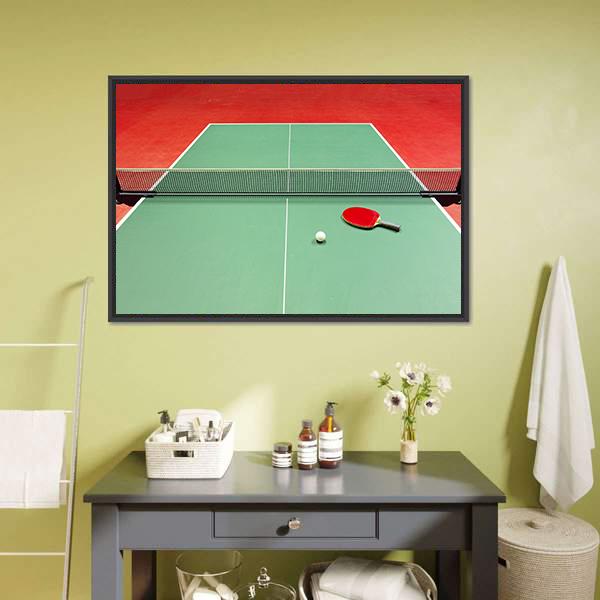 Red Table Tennis Racket Canvas Wall Art-3 Horizontal-Gallery Wrap-25&quot; x 16&quot;-Tiaracle