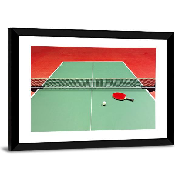 Red Table Tennis Racket Panoramic Canvas Wall Art-1 Piece-36" x 12"-Tiaracle