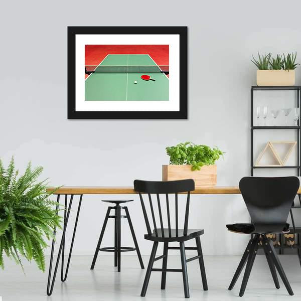 Red Table Tennis Racket Panoramic Canvas Wall Art-1 Piece-36&quot; x 12&quot;-Tiaracle