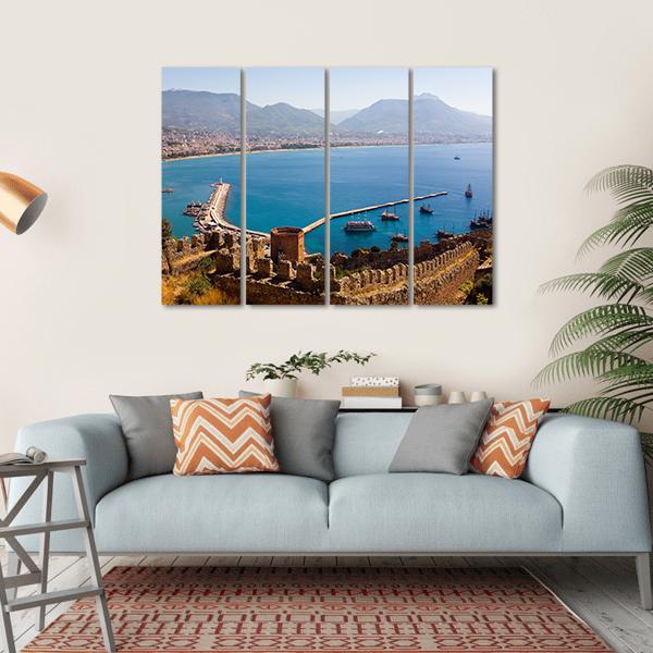 Red Tower Turkey Canvas Wall Art-4 Horizontal-Gallery Wrap-34" x 24"-Tiaracle