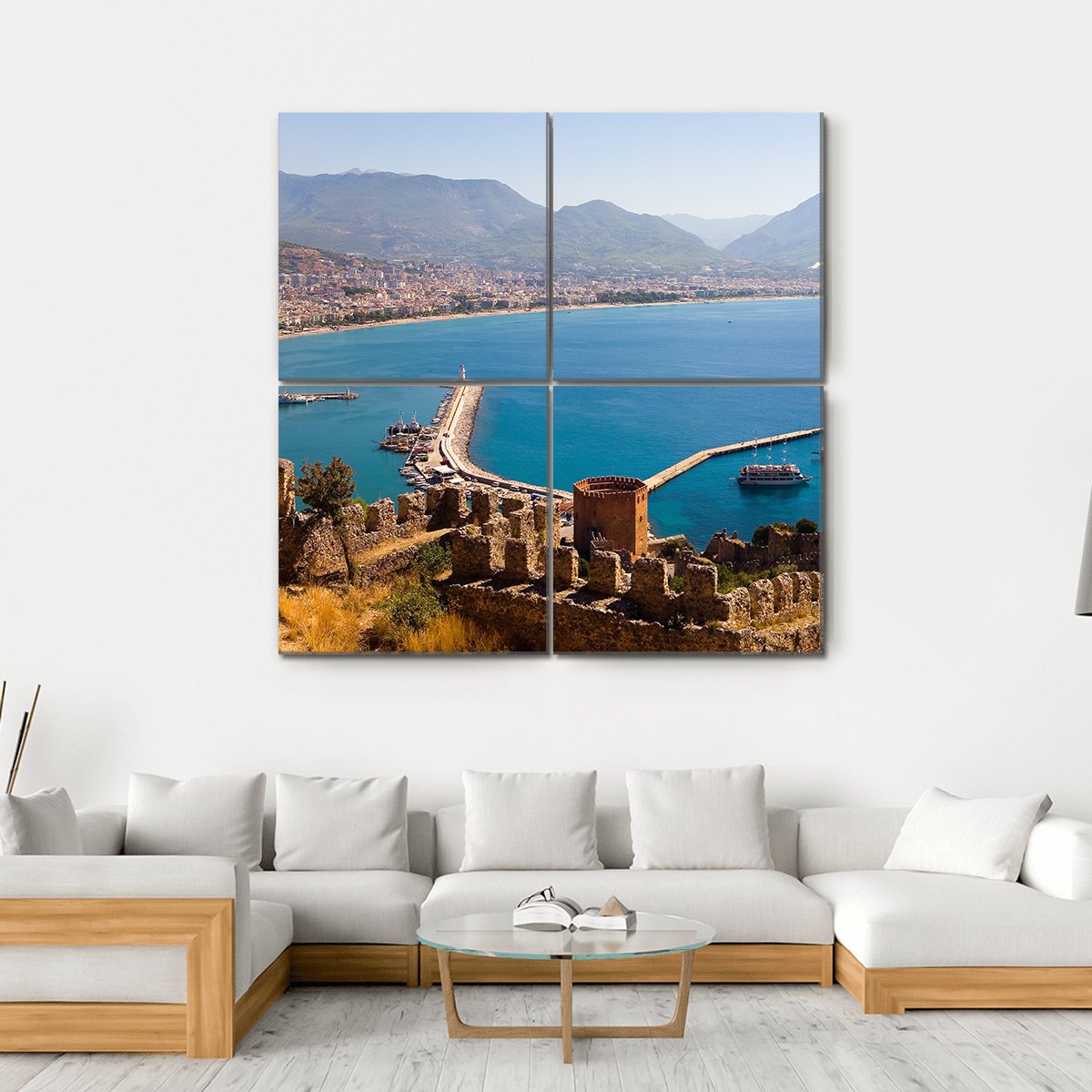 Red Tower Turkey Canvas Wall Art-4 Square-Gallery Wrap-17" x 17"-Tiaracle