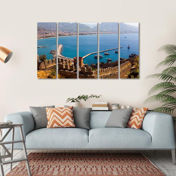 Red Tower Turkey Canvas Wall Art-5 Horizontal-Gallery Wrap-22" x 12"-Tiaracle