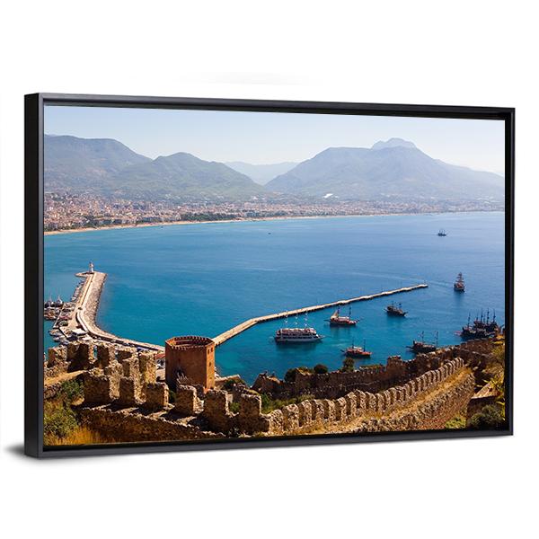 Red Tower Turkey Canvas Wall Art-3 Horizontal-Gallery Wrap-25" x 16"-Tiaracle