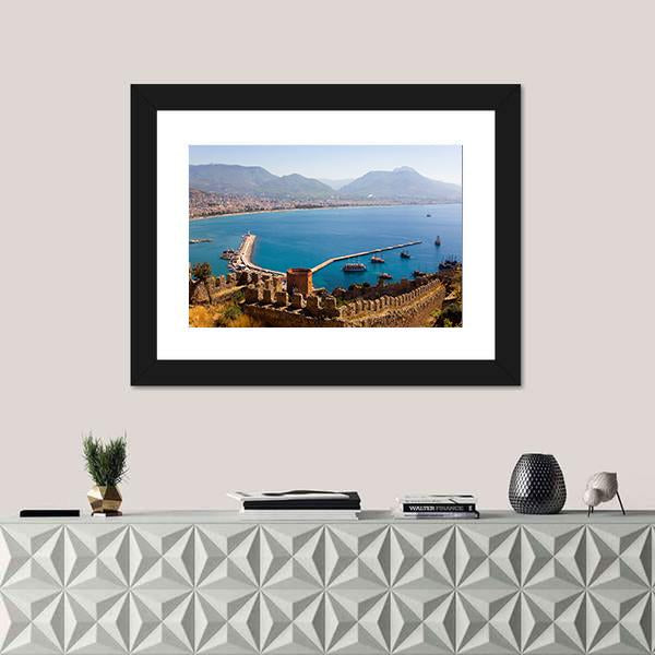 Red Tower Turkey Panoramic Canvas Wall Art-1 Piece-36" x 12"-Tiaracle