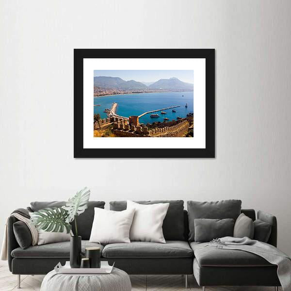 Red Tower Turkey Panoramic Canvas Wall Art-1 Piece-36" x 12"-Tiaracle