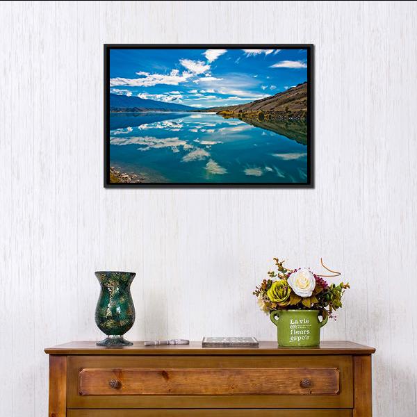 Reflection Lake New Zealand Canvas Wall Art-3 Horizontal-Gallery Wrap-25" x 16"-Tiaracle