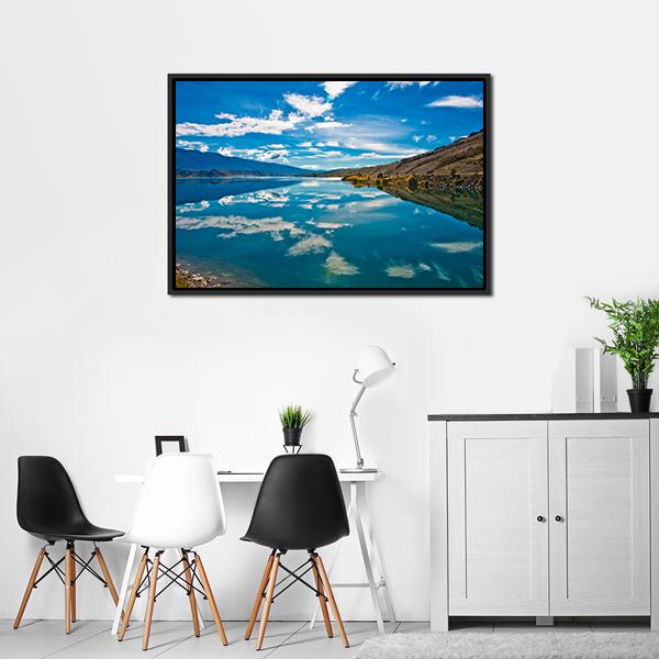 Reflection Lake New Zealand Canvas Wall Art-3 Horizontal-Gallery Wrap-25" x 16"-Tiaracle