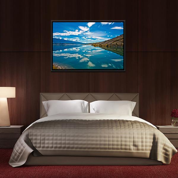 Reflection Lake New Zealand Canvas Wall Art-3 Horizontal-Gallery Wrap-25" x 16"-Tiaracle