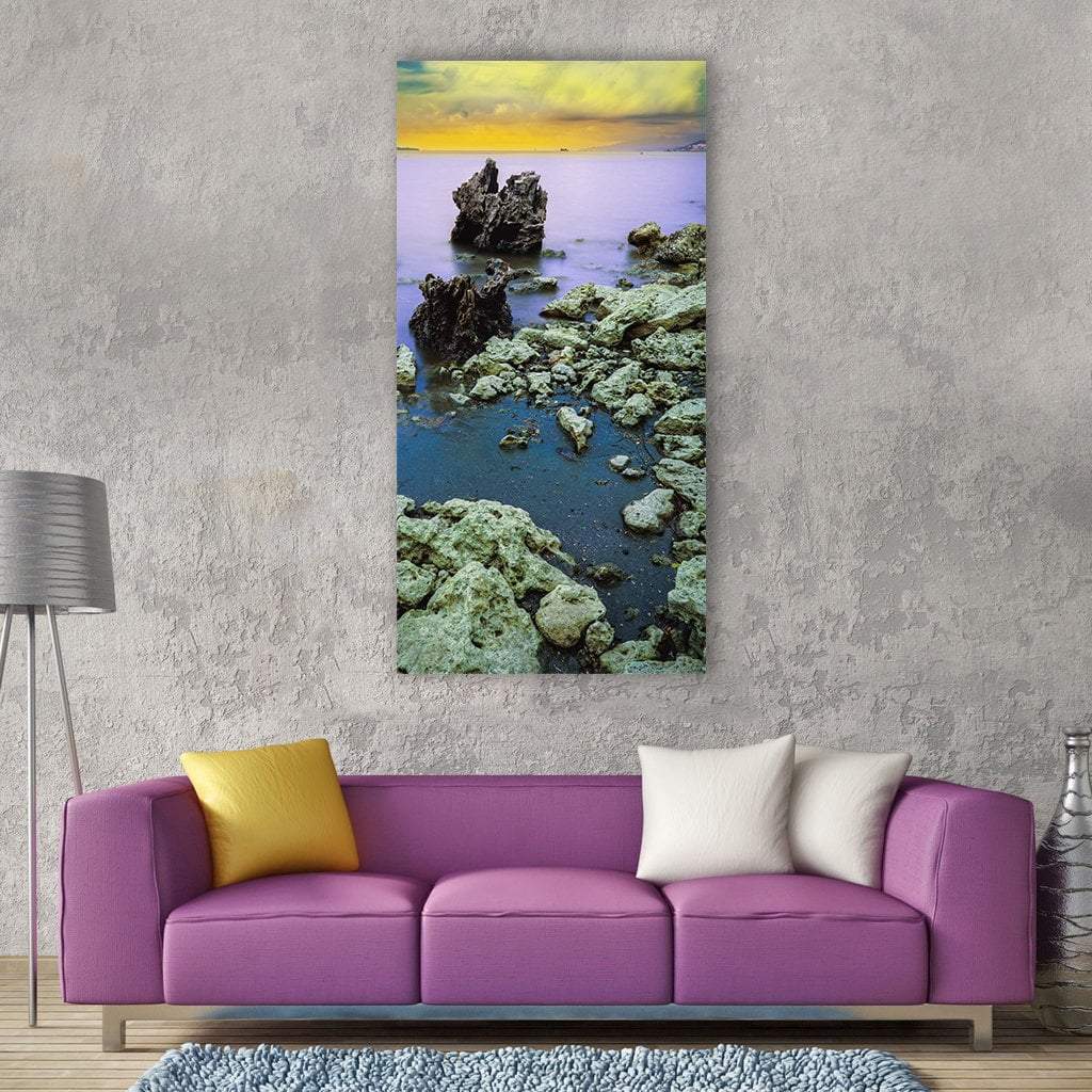 Reflection Landscape Vertical Canvas Wall Art-3 Vertical-Gallery Wrap-12" x 25"-Tiaracle