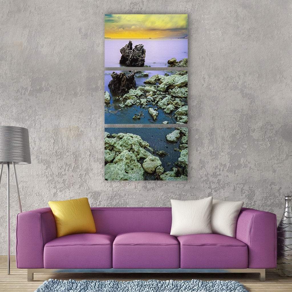 Reflection Landscape Vertical Canvas Wall Art-3 Vertical-Gallery Wrap-12" x 25"-Tiaracle