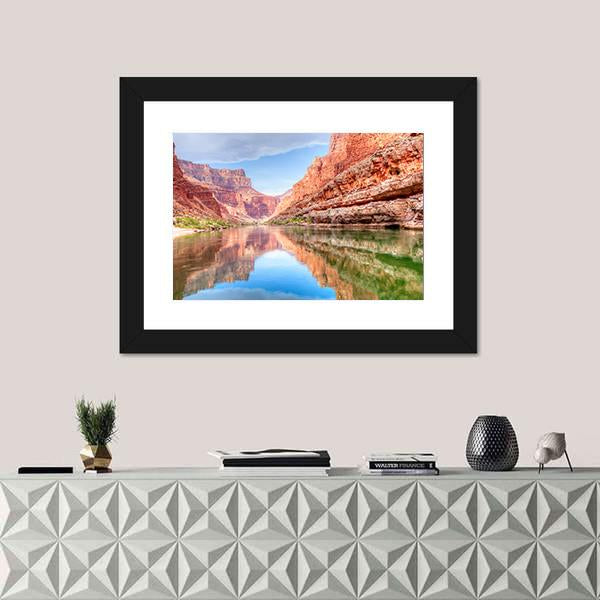 Reflection Of Grand Canyon In Colorado River Canvas Wall Art-1 Piece-Framed Print-20&quot; x 16&quot;-Tiaracle