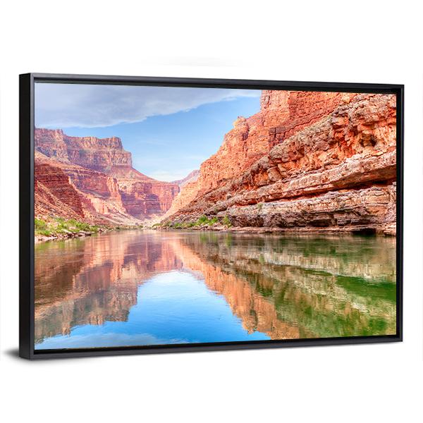 Reflection Of Grand Canyon In Colorado River Canvas Wall Art-3 Horizontal-Gallery Wrap-25&quot; x 16&quot;-Tiaracle