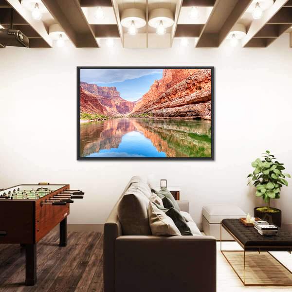 Reflection Of Grand Canyon In Colorado River Canvas Wall Art-3 Horizontal-Gallery Wrap-25&quot; x 16&quot;-Tiaracle