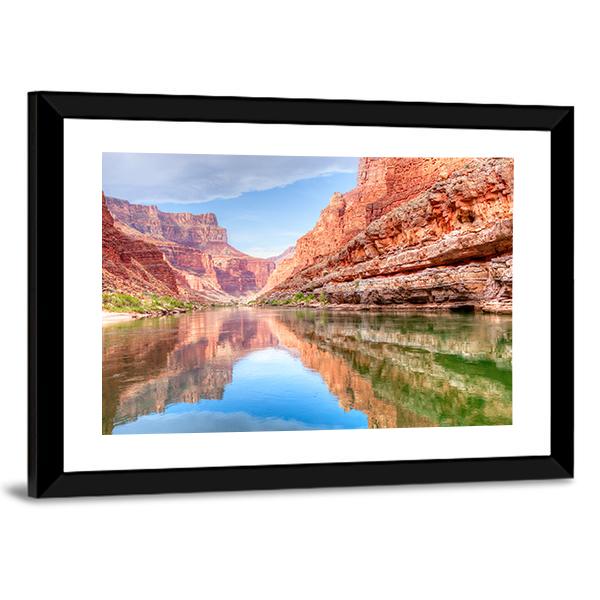 Reflection Of Grand Canyon In Colorado River Canvas Wall Art-3 Horizontal-Gallery Wrap-25&quot; x 16&quot;-Tiaracle