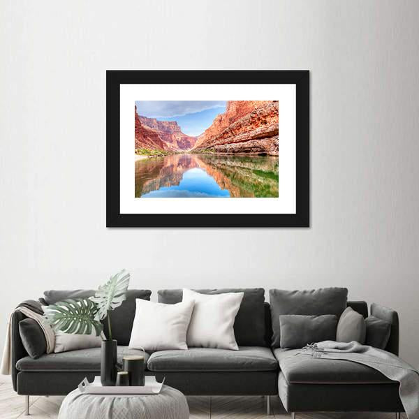 Reflection Of Grand Canyon In Colorado River Canvas Wall Art-3 Horizontal-Gallery Wrap-25&quot; x 16&quot;-Tiaracle