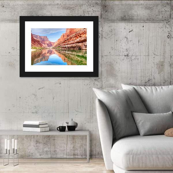 Reflection Of Grand Canyon In Colorado River Canvas Wall Art-3 Horizontal-Gallery Wrap-25&quot; x 16&quot;-Tiaracle