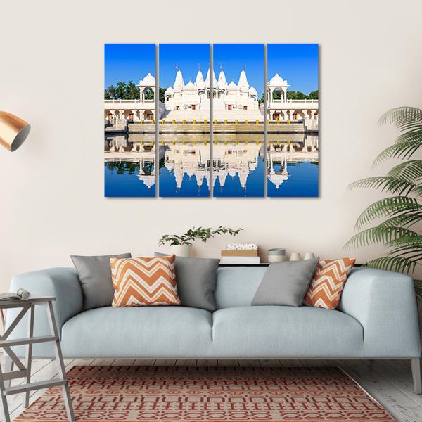 Hindu Temple In Atlanta Georgia Canvas Wall Art-4 Horizontal-Gallery Wrap-34" x 24"-Tiaracle