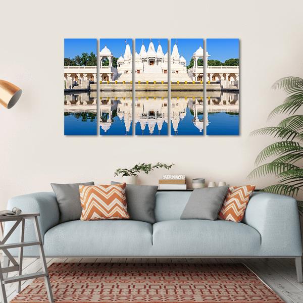 Hindu Temple In Atlanta Georgia Canvas Wall Art-5 Horizontal-Gallery Wrap-22" x 12"-Tiaracle