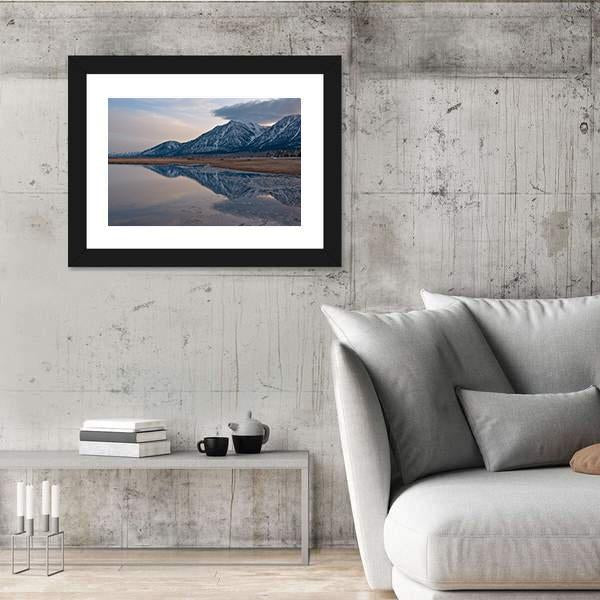 Reflection Of Jobs Peak At Sunset From Carson Valley Canvas Wall Art-3 Horizontal-Gallery Wrap-25" x 16"-Tiaracle