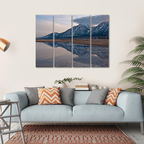 Reflection Of Jobs Peak At Sunset From Carson Valley Canvas Wall Art-4 Horizontal-Gallery Wrap-34" x 24"-Tiaracle