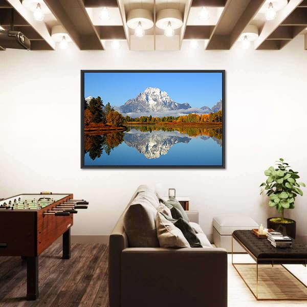 Reflection Of Mountain Range In Lake Canvas Wall Art-3 Horizontal-Gallery Wrap-25" x 16"-Tiaracle