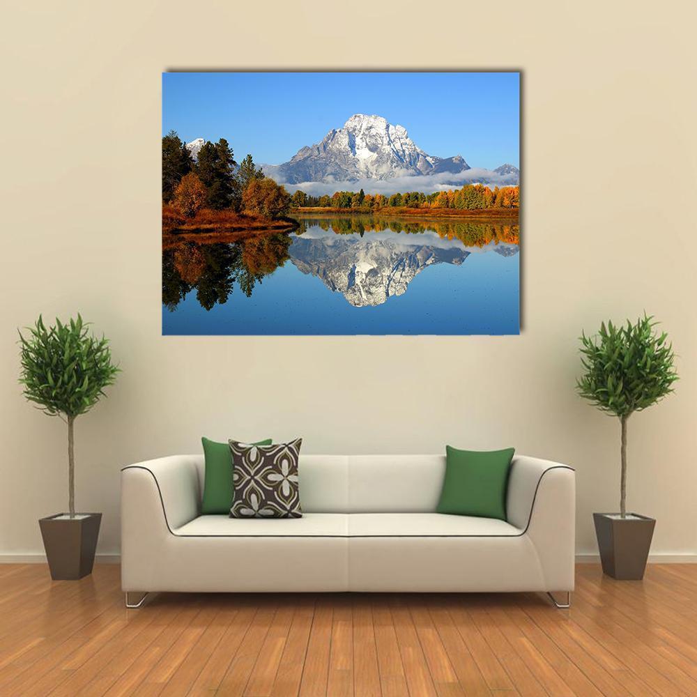 Reflection Of Mountain Range In Lake Canvas Wall Art-5 Horizontal-Gallery Wrap-22" x 12"-Tiaracle