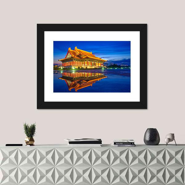 Reflection Of National Theater Hall In Taipei Canvas Wall Art-1 Piece-Framed Print-20" x 16"-Tiaracle