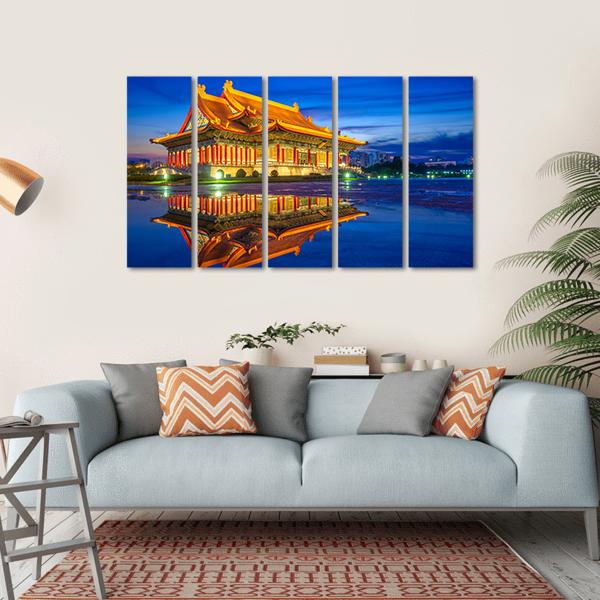 Reflection Of National Theater Hall In Taipei Canvas Wall Art-5 Horizontal-Gallery Wrap-22" x 12"-Tiaracle