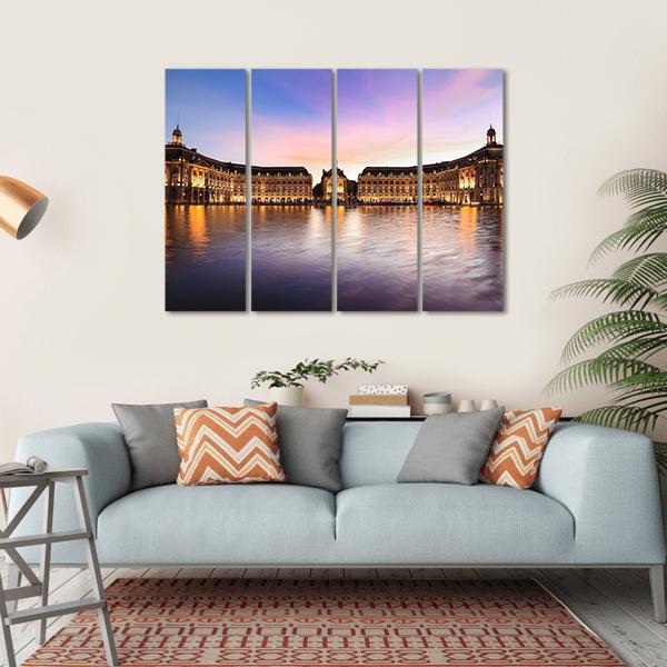 Reflection Of Place De La Bourse In Bordeaux Canvas Wall Art-4 Horizontal-Gallery Wrap-34" x 24"-Tiaracle