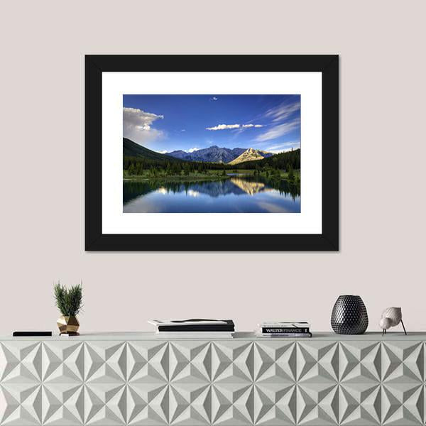 Reflections In The Water At Cascade Ponds Canvas Wall Art-1 Piece-Framed Print-20" x 16"-Tiaracle