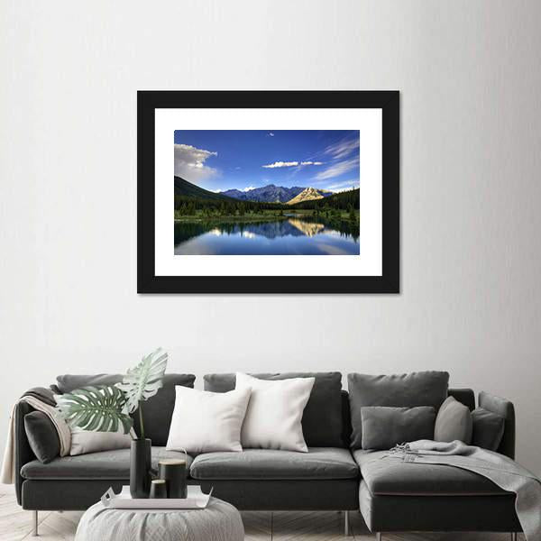 Reflections In The Water At Cascade Ponds Canvas Wall Art-5 Horizontal-Gallery Wrap-22" x 12"-Tiaracle