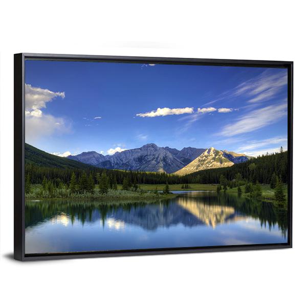 Reflections In The Water At Cascade Ponds Canvas Wall Art-5 Horizontal-Gallery Wrap-22" x 12"-Tiaracle