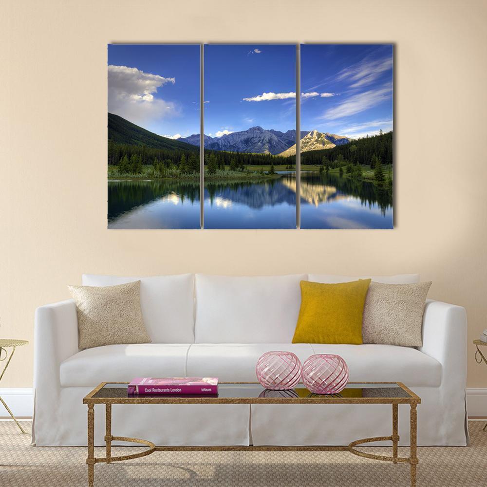 Reflections In The Water At Cascade Ponds Canvas Wall Art-3 Horizontal-Gallery Wrap-37" x 24"-Tiaracle