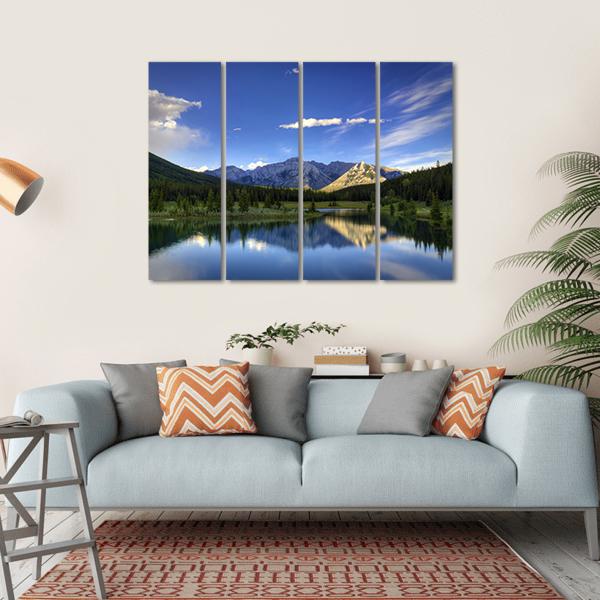 Reflections In The Water At Cascade Ponds Canvas Wall Art-4 Horizontal-Gallery Wrap-34" x 24"-Tiaracle