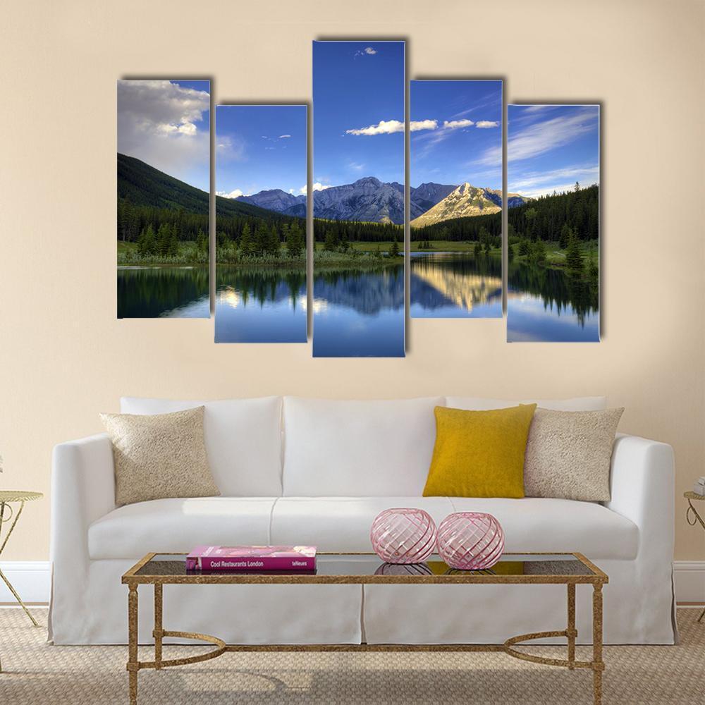 Reflections In The Water At Cascade Ponds Canvas Wall Art-5 Pop-Gallery Wrap-47" x 32"-Tiaracle