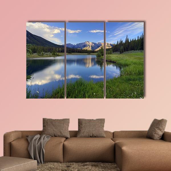 Reflections Into Cascade Ponds Canvas Wall Art-3 Horizontal-Gallery Wrap-37" x 24"-Tiaracle