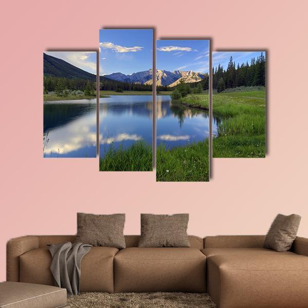 Reflections Into Cascade Ponds Canvas Wall Art-4 Pop-Gallery Wrap-50" x 32"-Tiaracle