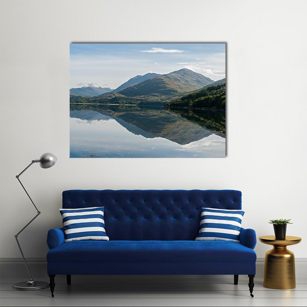 Reflections Of Mountains In Loch Creran Canvas Wall Art-1 Piece-Gallery Wrap-48" x 32"-Tiaracle