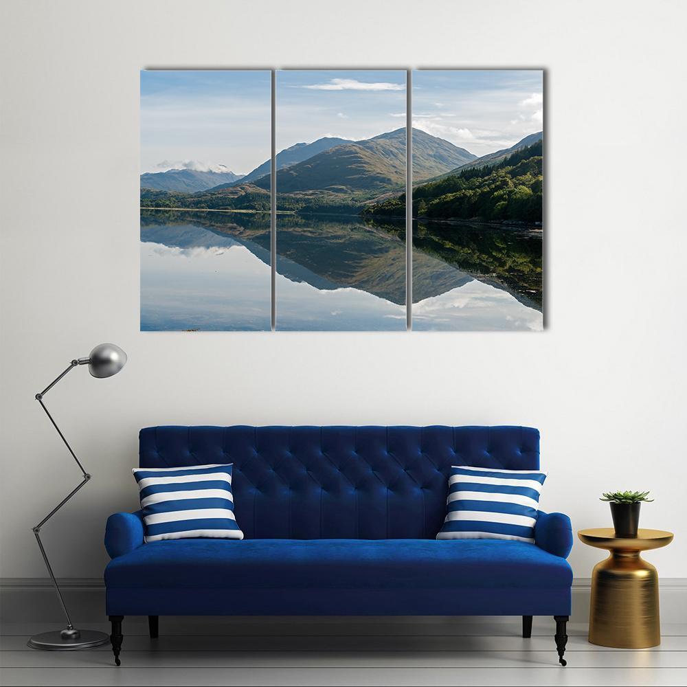 Reflections Of Mountains In Loch Creran Canvas Wall Art-3 Horizontal-Gallery Wrap-37" x 24"-Tiaracle