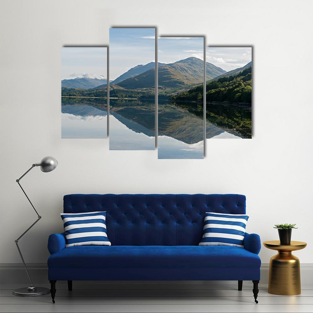 Reflections Of Mountains In Loch Creran Canvas Wall Art-4 Pop-Gallery Wrap-50" x 32"-Tiaracle