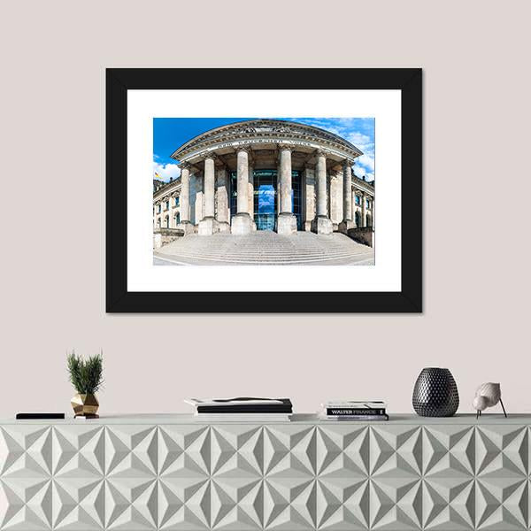 Reichstag Building In Berlin Canvas Wall Art-1 Piece-Framed Print-20&quot; x 16&quot;-Tiaracle